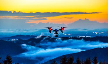 Drone over mountains